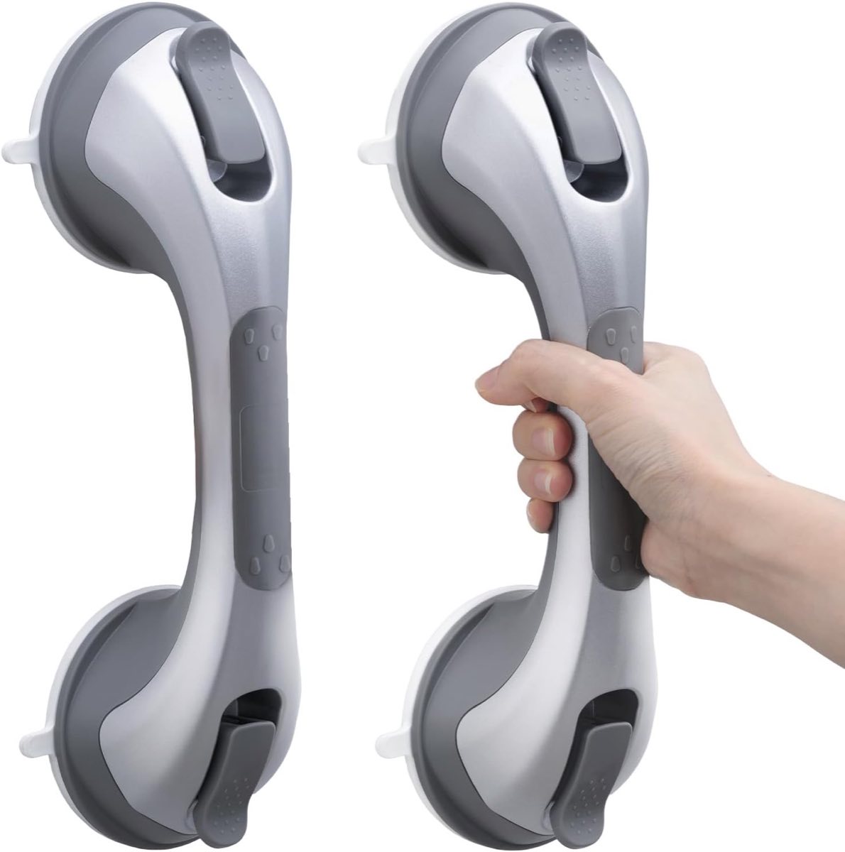 TAILI Haltegriff Dusche ohne Bohren, MAX HALT 110KG, 31CM, Silber, 2 Stück