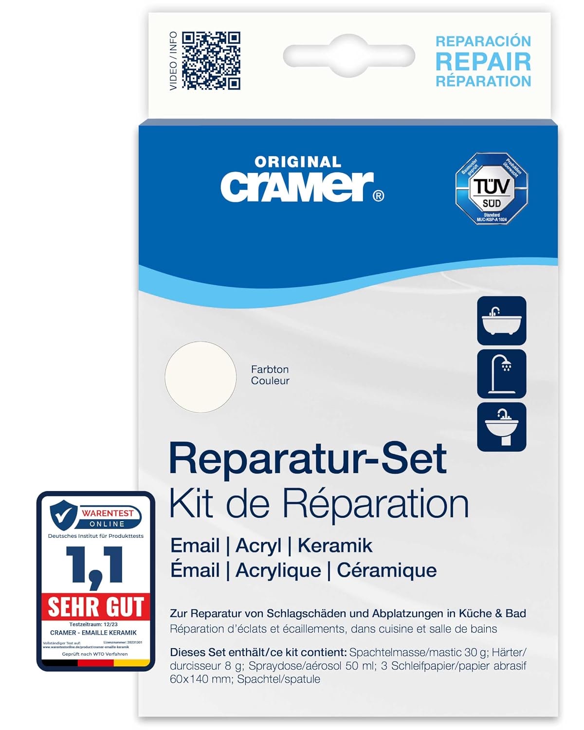 Cramer Badewannen-Reparaturset Weiß