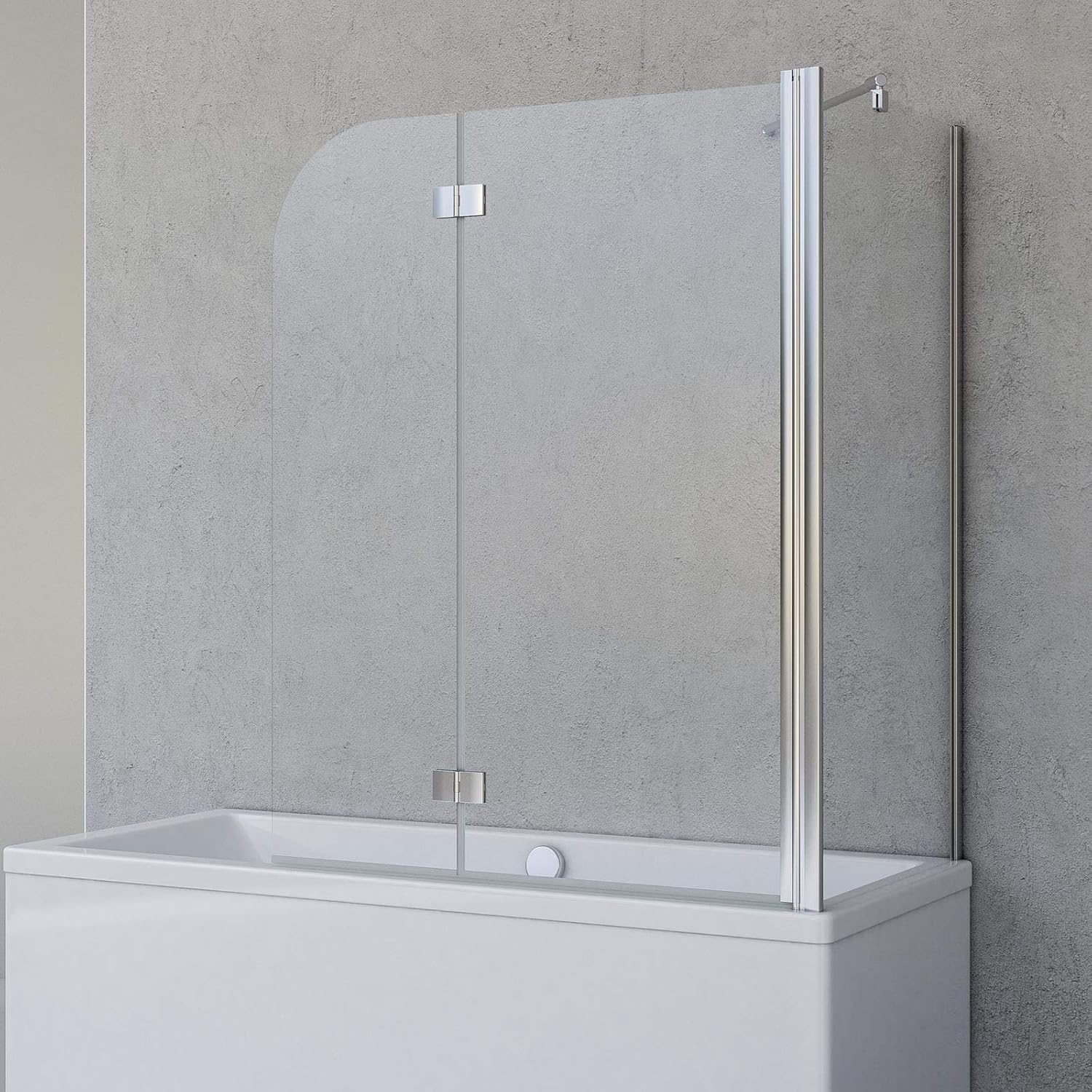 Schulte Duschwand für Badewanne Angle 112x142 cm mit Seitenwand
