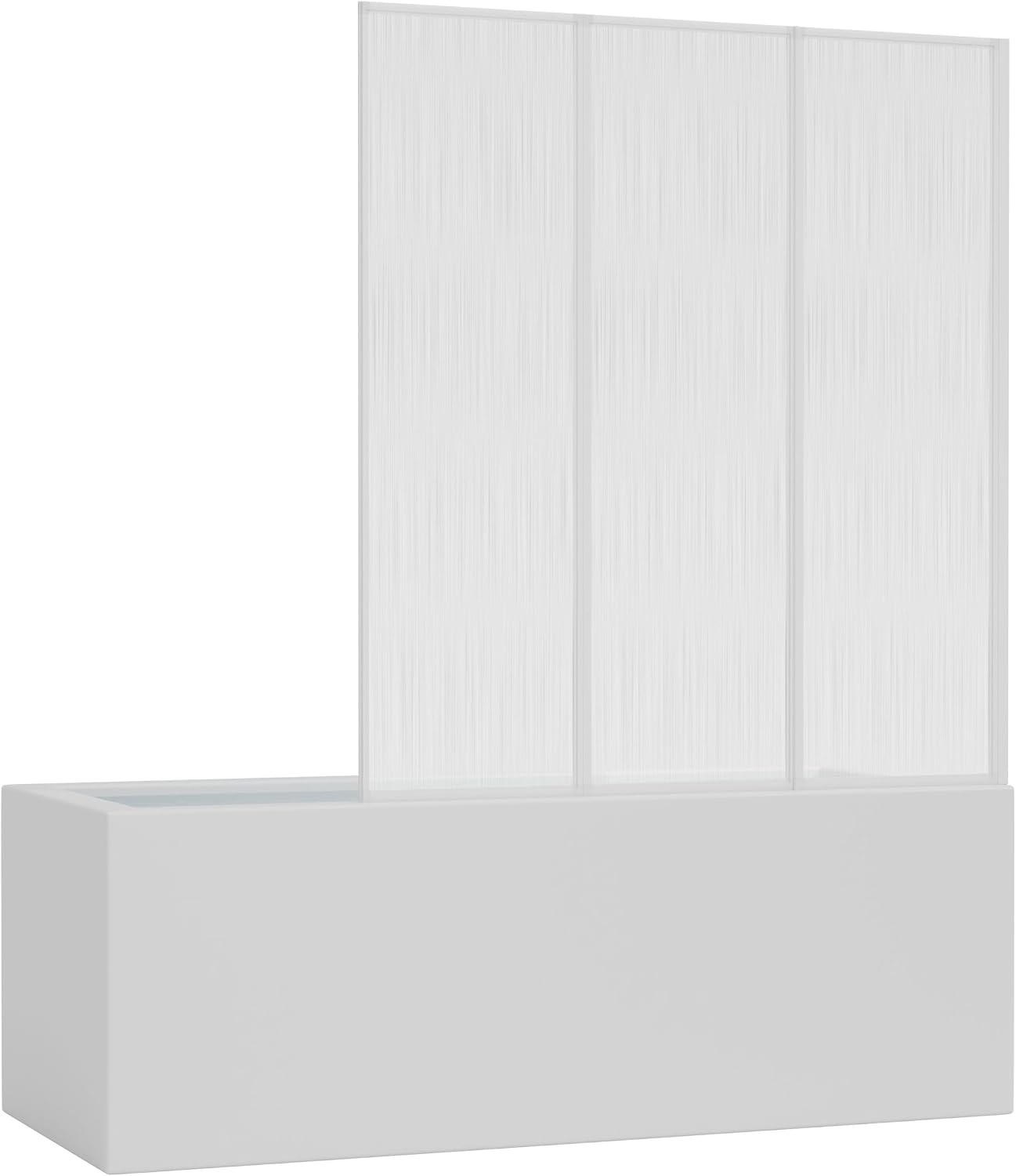 MARWELL Badewannenfaltwand 3-teilig 125 x 130 cm – Schwenkbare Duschwand für Badewanne…