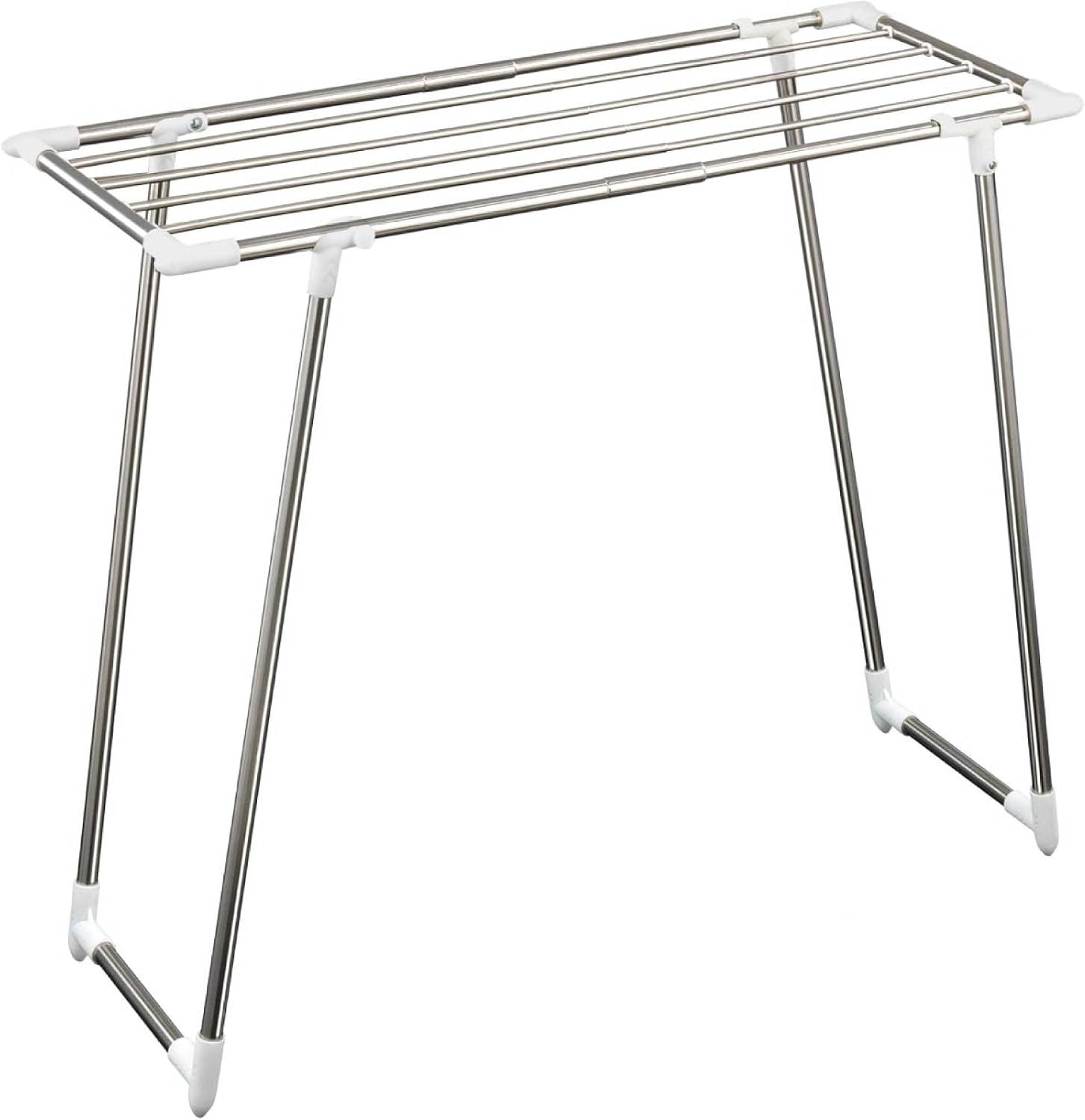 WENKO Teleskop-Wäschetrockner, ausziehbarer Wäscheständer für Dusche und Badewanne mit ausziehbarer Trockenstange, rostfreier Edelstahl, platzsparend zusammenklappbar, 71-94 x 79 x 39 cm