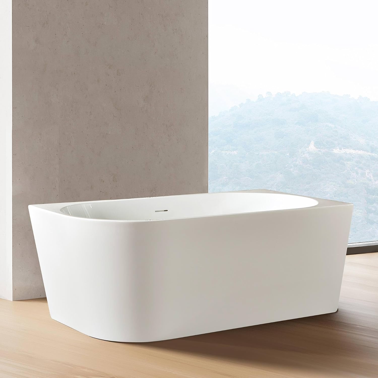 Belvit Halbfreistehende Eckbadewanne 170 x 78 cm rechts, Weiß