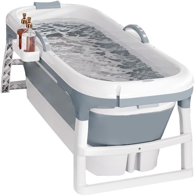 HUOLE Faltbare Klappbadewanne 118×60×53 cm