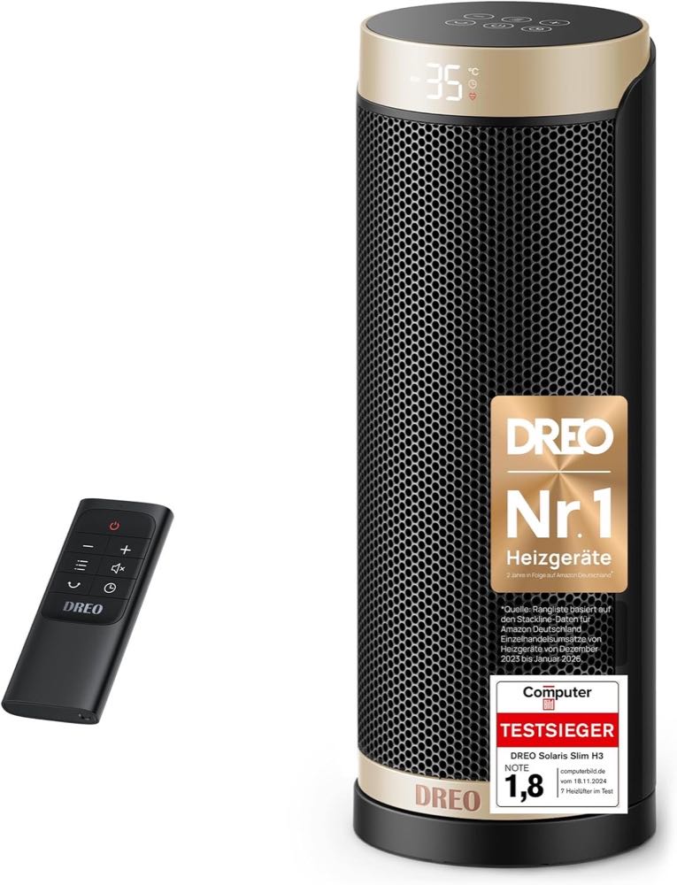 Dreo Solaris Slim H3 – Testsieger Bad-Heizstrahler