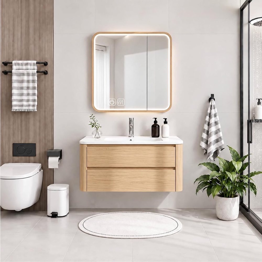 Badmöbel-Set 60 cm mit Spiegelschrank