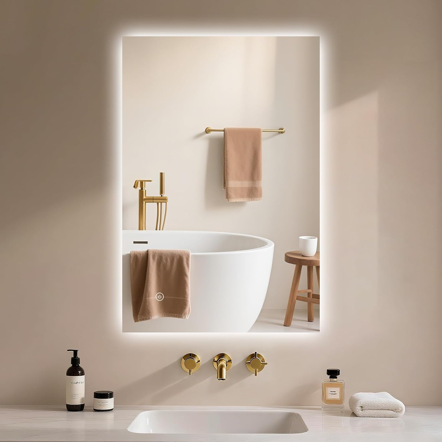 Archaluxe LED-Spiegel 40×60 cm