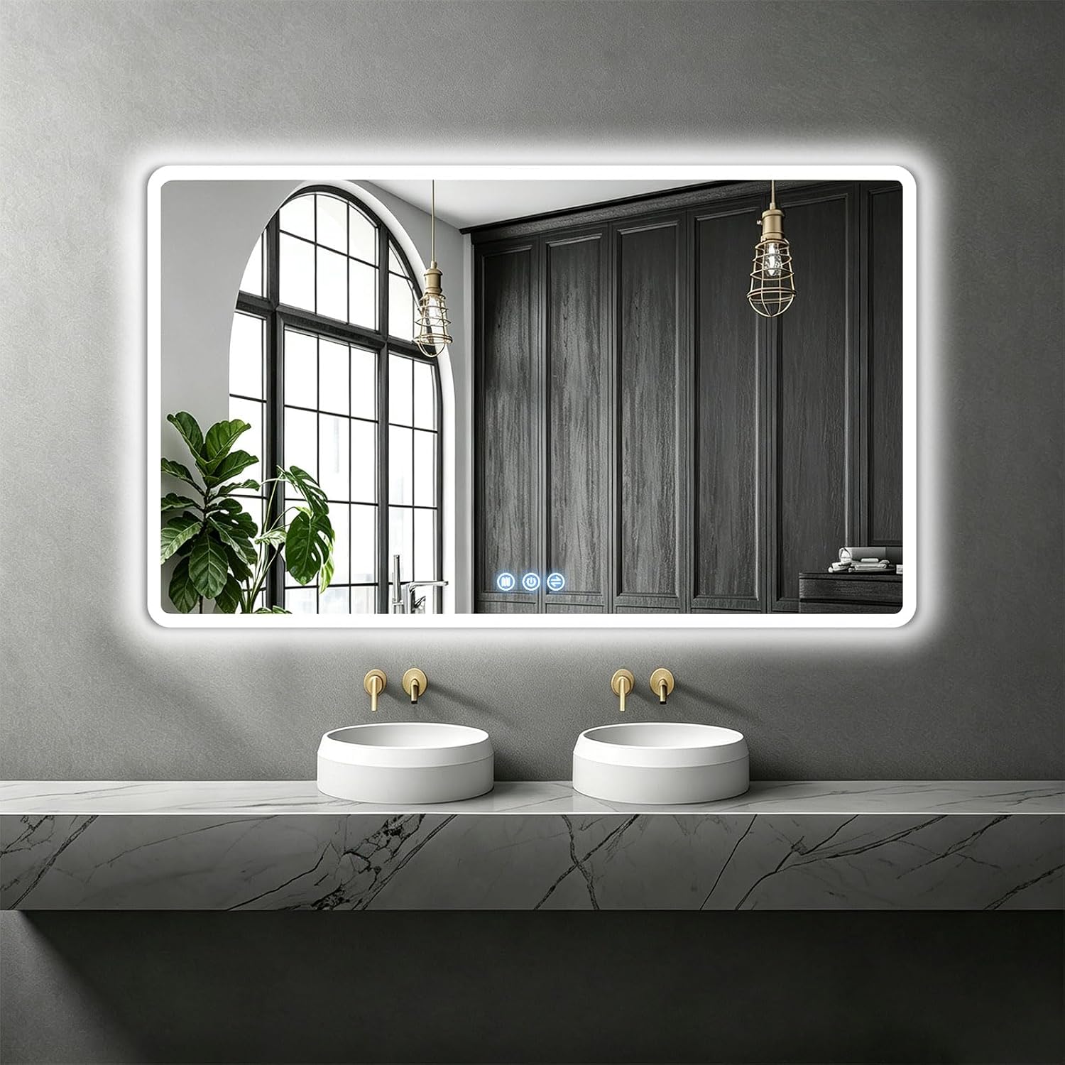 NimbusCrest LED-Badspiegel 120×70 cm