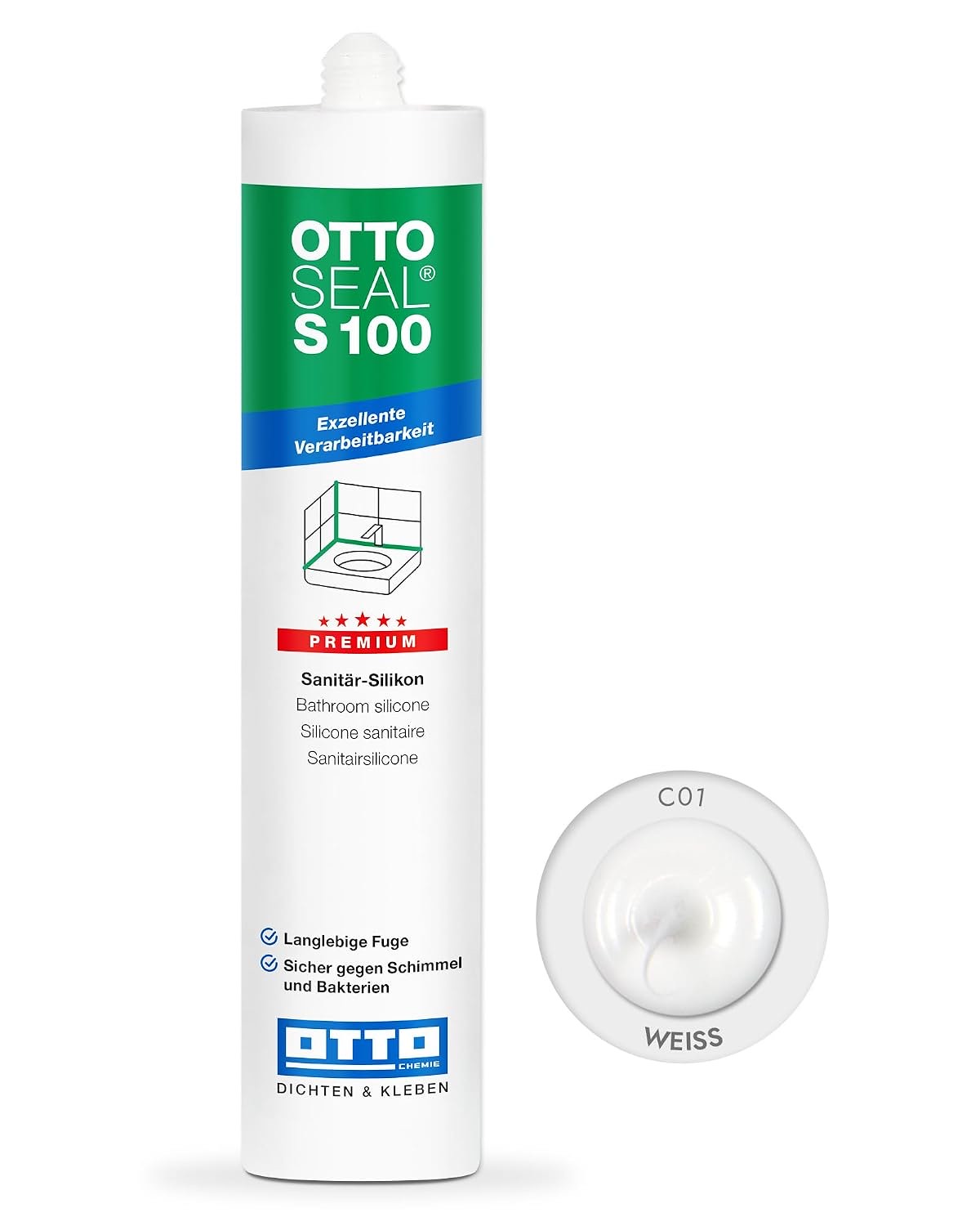 OTTOSEAL S 100 C01 weiß – Testsieger Sanitärsilikon