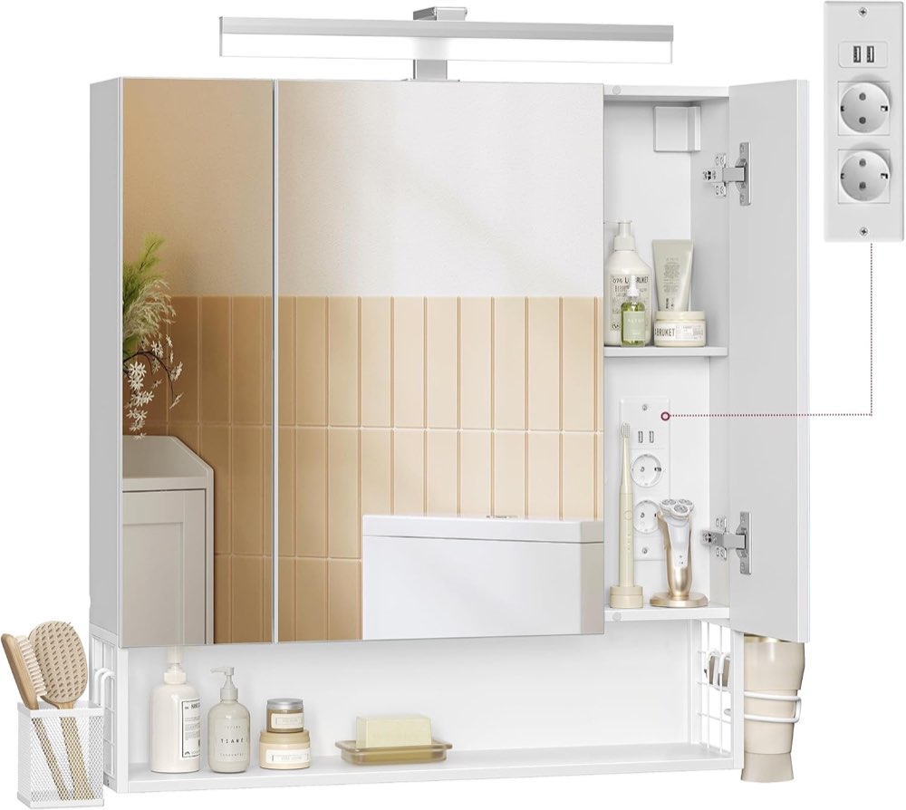 VASAGLE Spiegelschrank BBK126W01