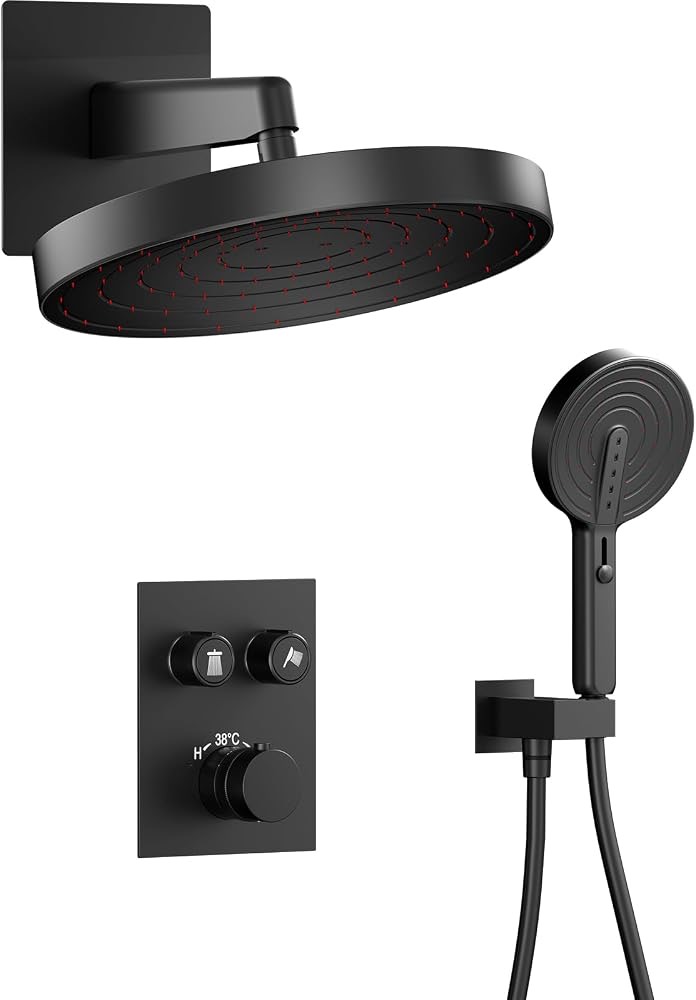 HOWUWEY HOWUWEY Unterputz-Set Thermostat Schwarz - Produktbild