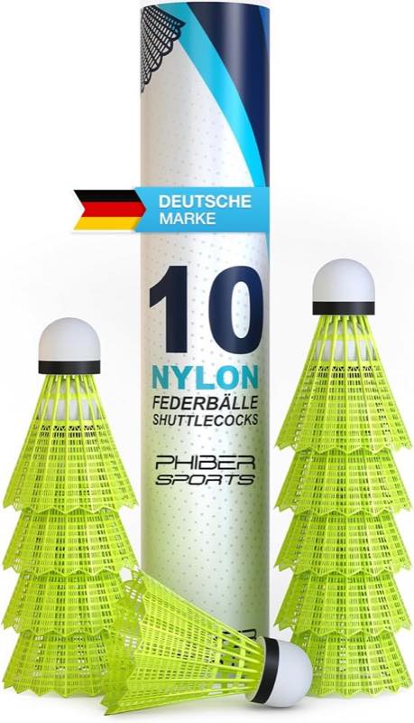 PHIBER-SPORTS Federbälle gelb, 10 Stück