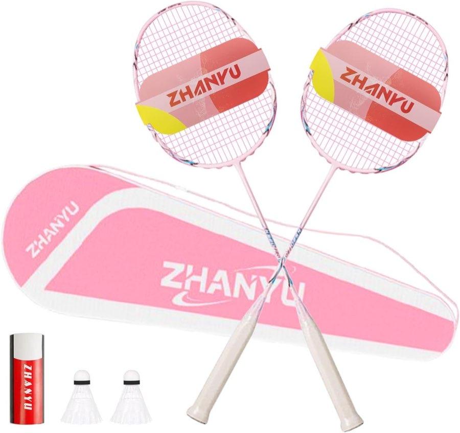 ZHANYU Badminton-Set FD01, 2 Schläger, 2 Bälle, Tasche