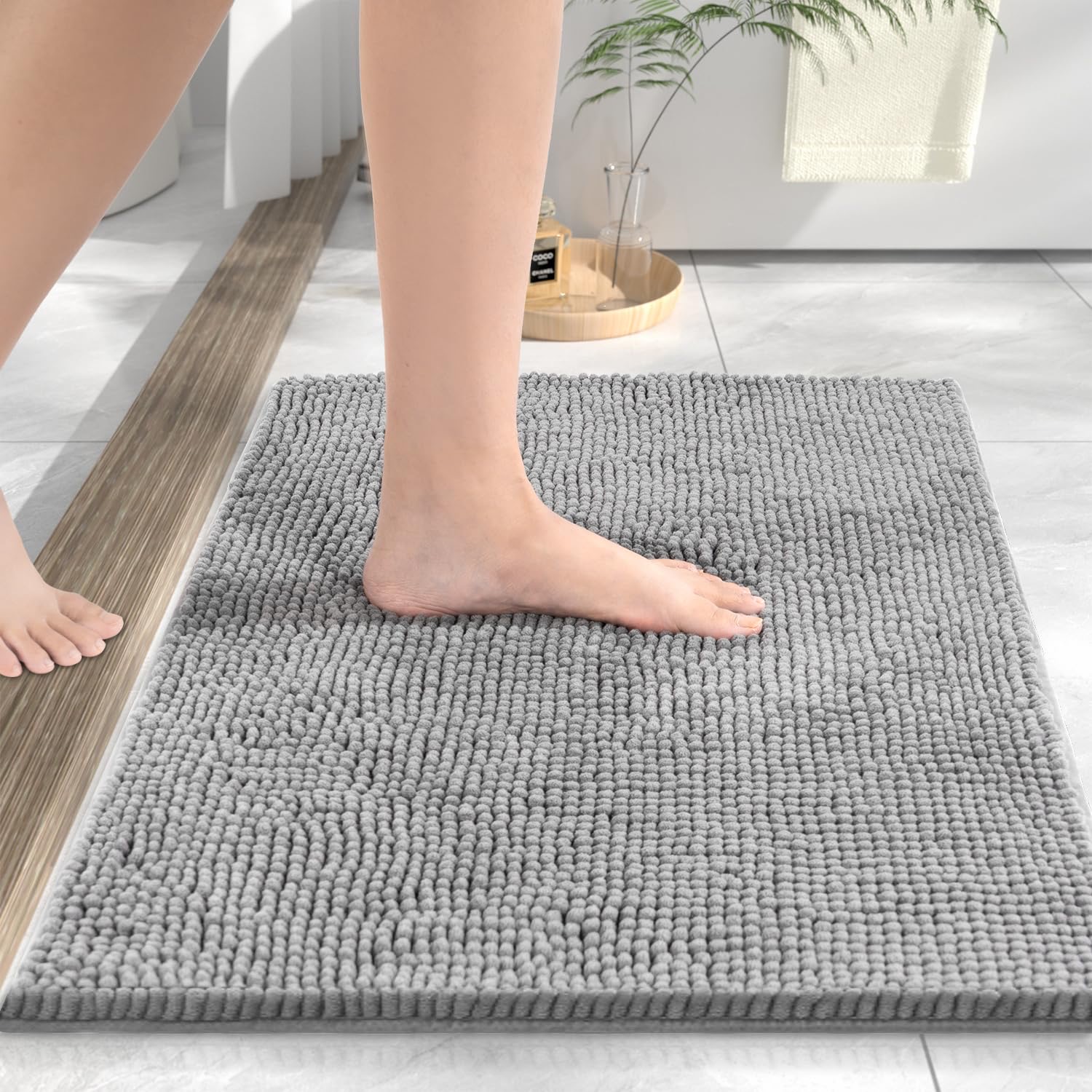 HITSLAM Chenille Badezimmerteppich, 40 × 60 cm