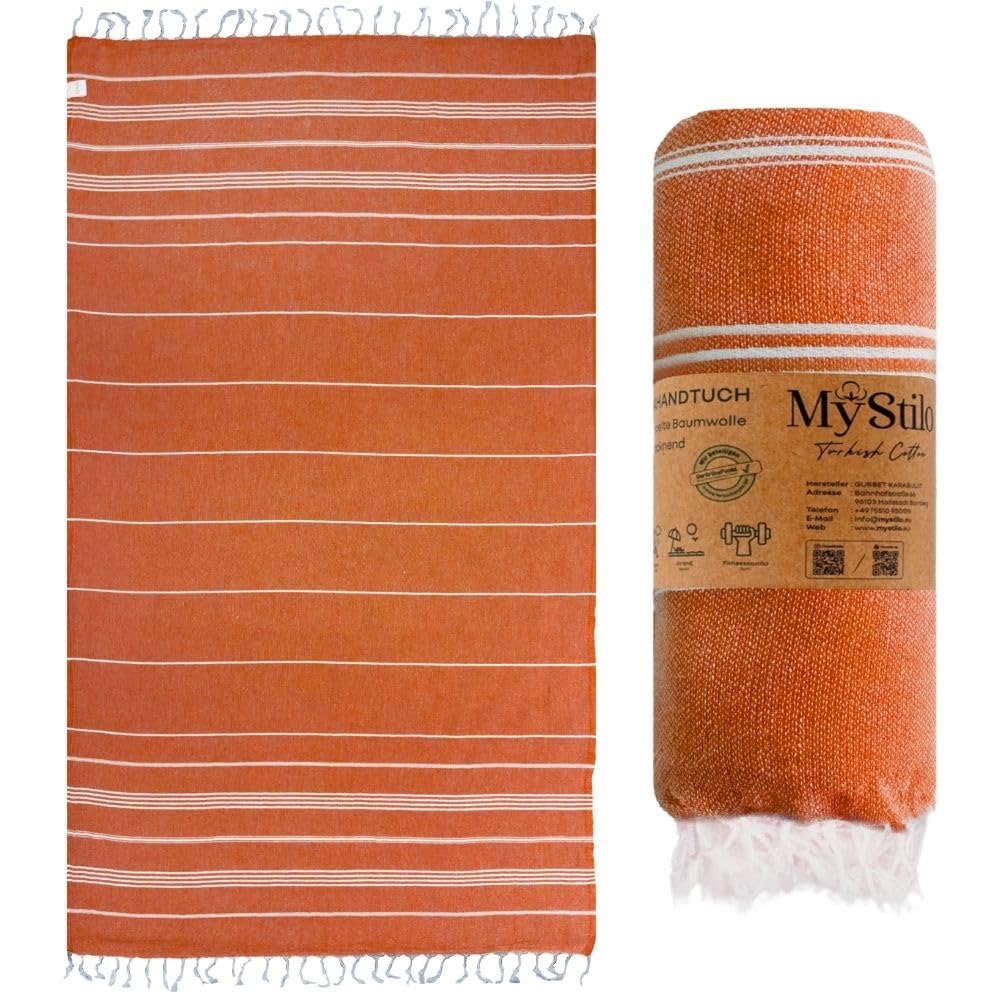 MyStilo Hamamtuch Orange, 100 × 200 cm