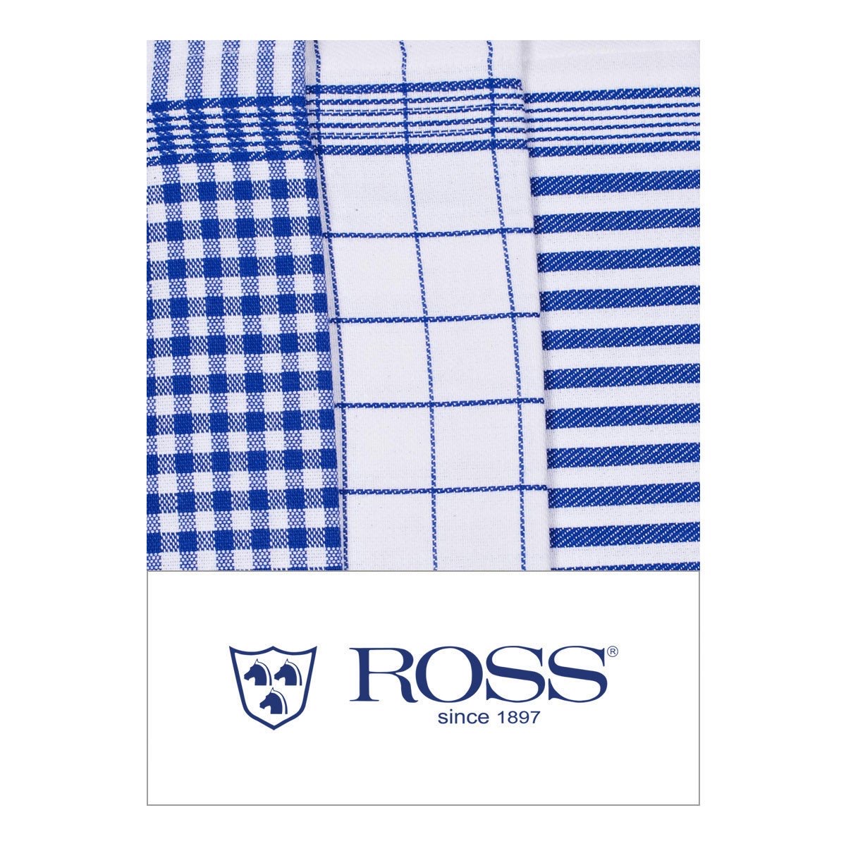 Ross Exclusiv 3er, Baumwolle Blau