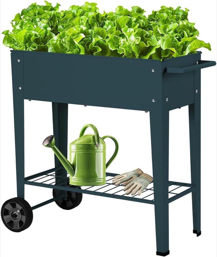 AGENQI Metall-Hochbeet 84,5×45×80 cm Petrol