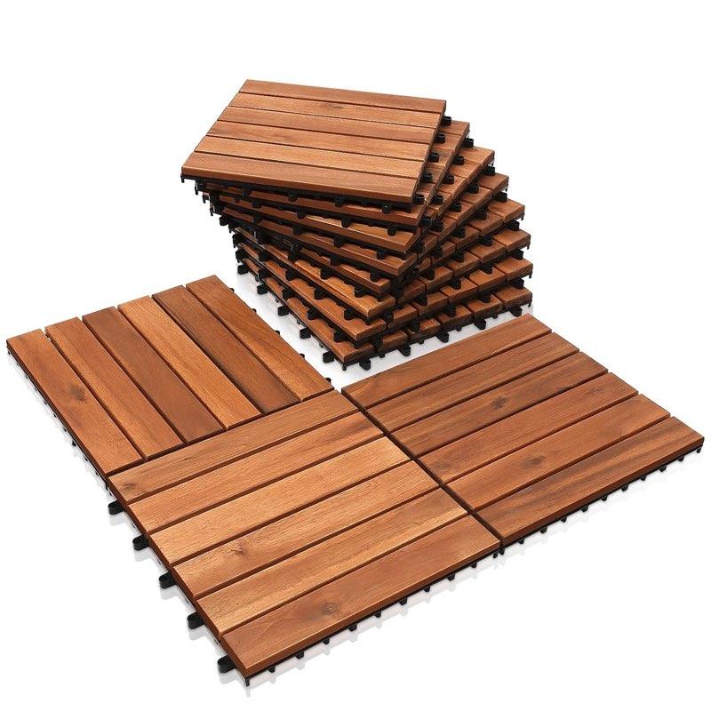 ISOISL Holzfliesen Akazie 1 m² 6 Latten
