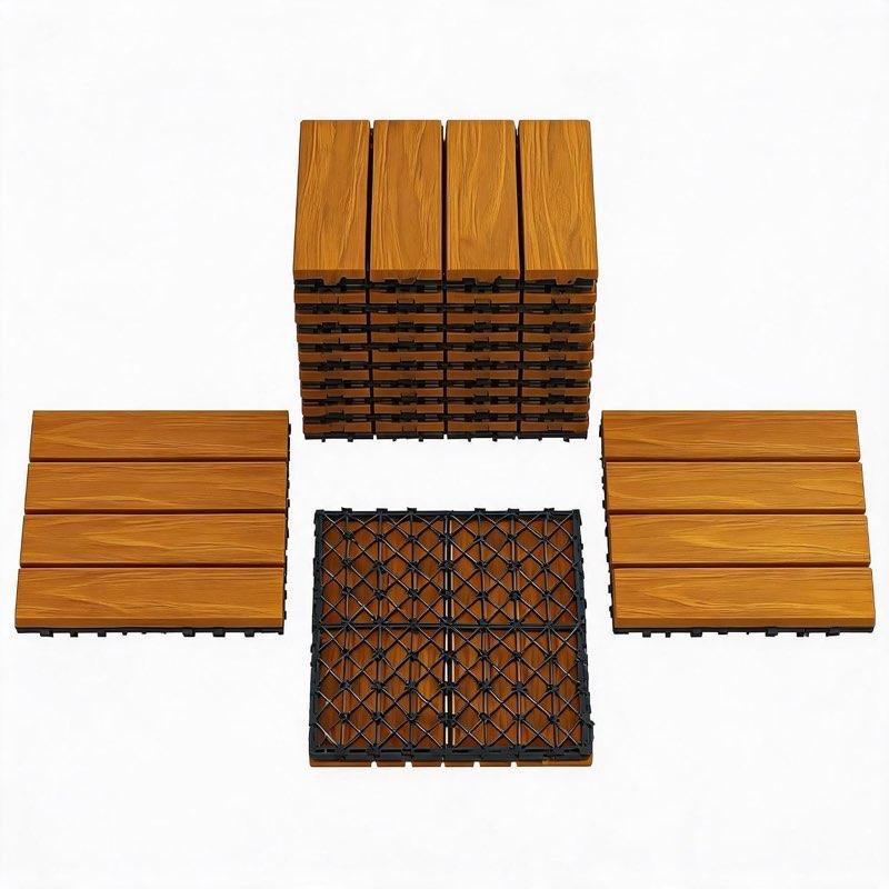 Acekool Acekool WPC Terrassenfliesen Teak 0,84 m²