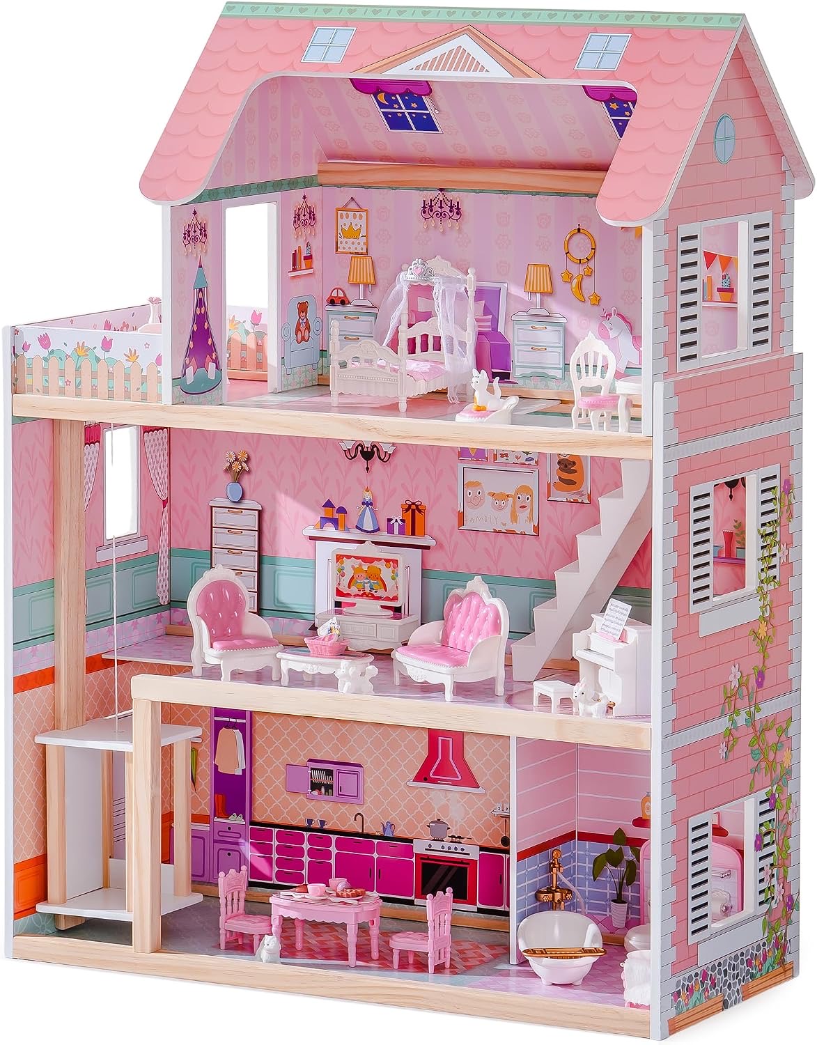 ROBUD Holz-Puppenhaus