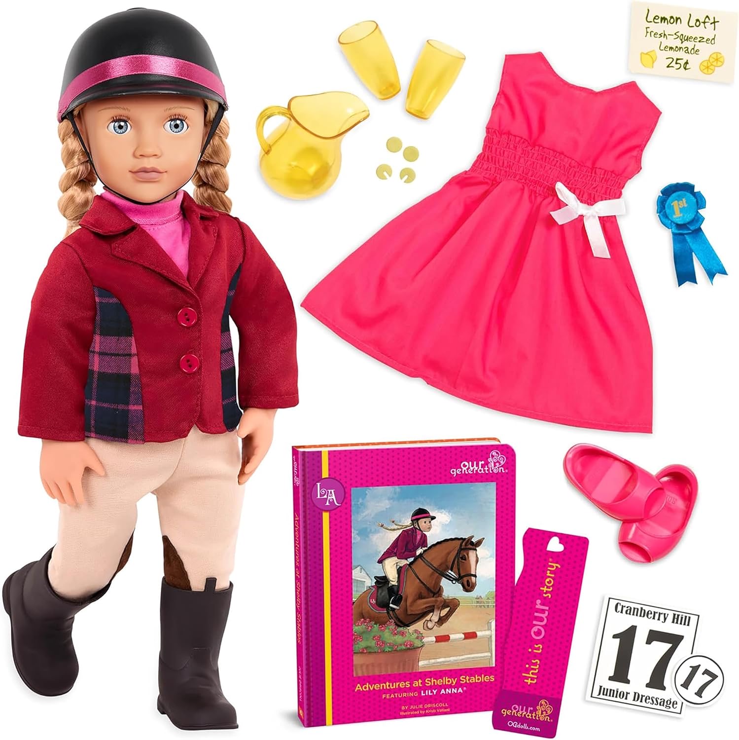Our Generation Lily Anna Reiterpuppe 46cm, beweglich, mit 2 Outfits