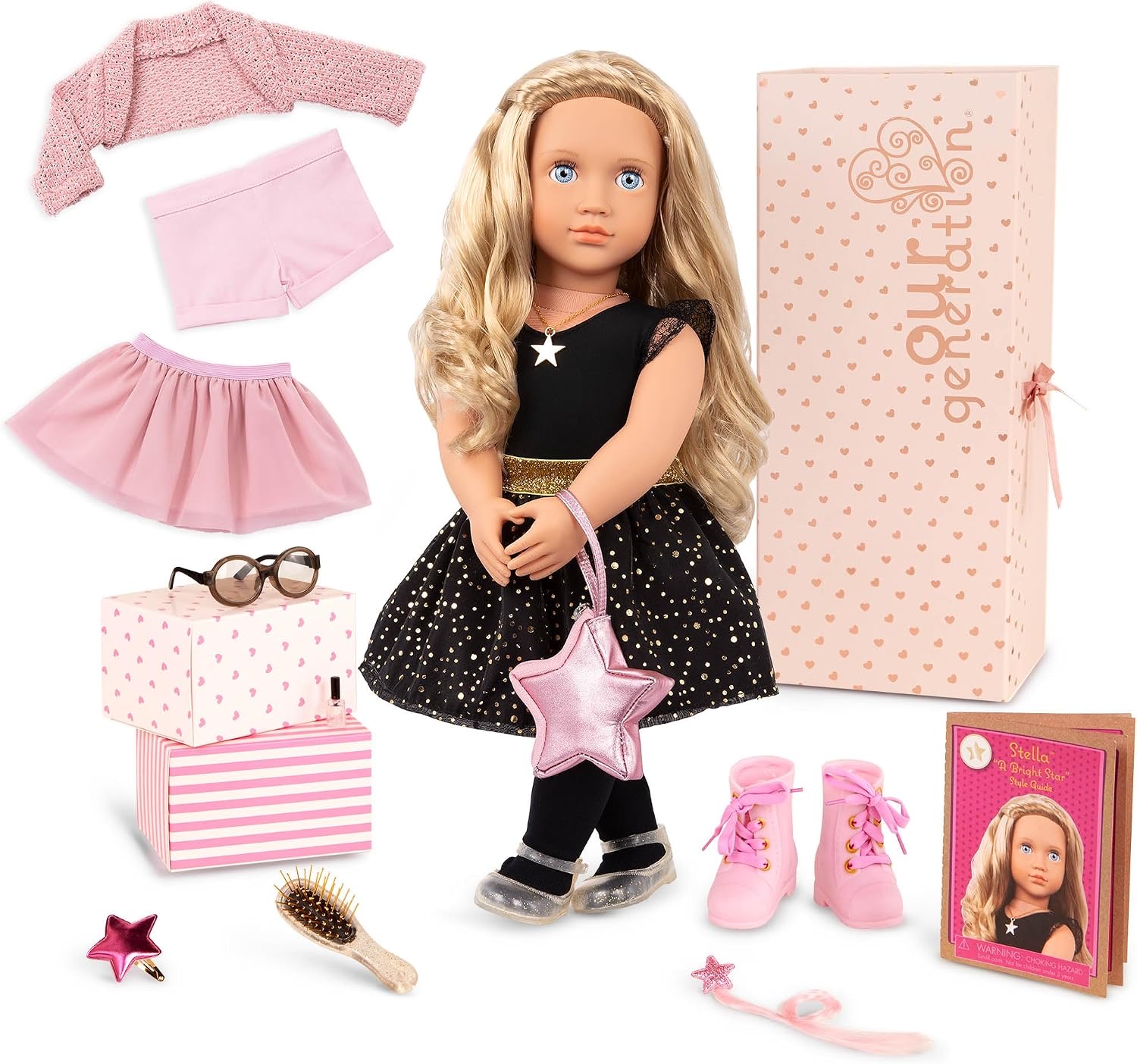 Our Generation Our Generation Stella Anziehpuppe mit 3 Outfits und Styling-Zubehör