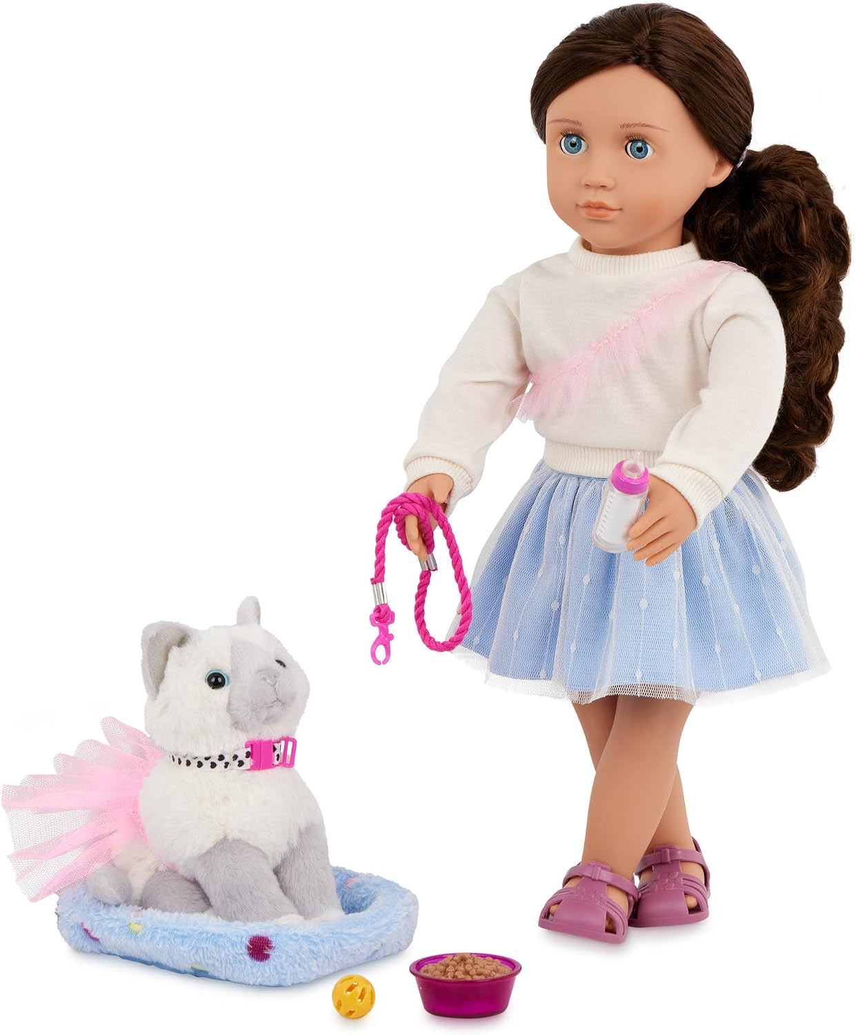 Our Generation Our Generation Mindy & Pepper, 46-cm-Puppe mit Plüschkätzchen
