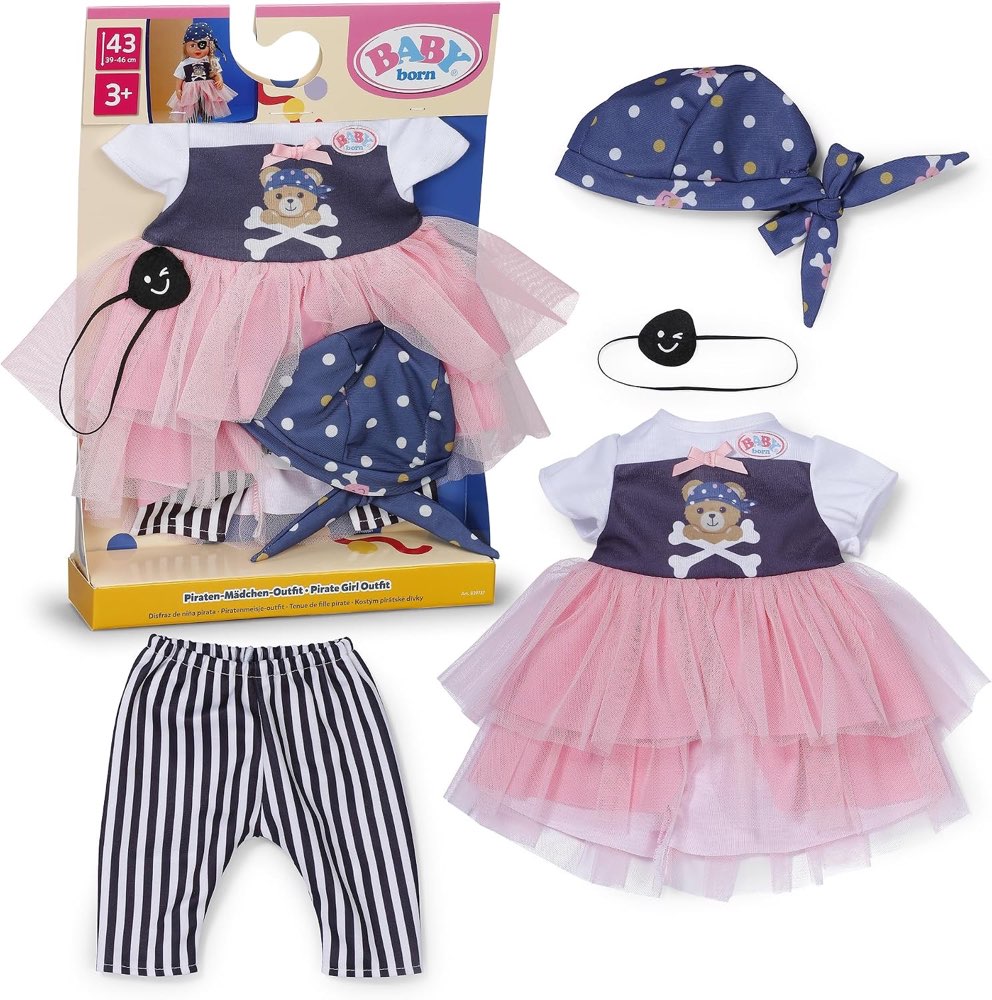 BABY born Piraten-Outfit, 43 cm – Testsieger Puppenkleidung