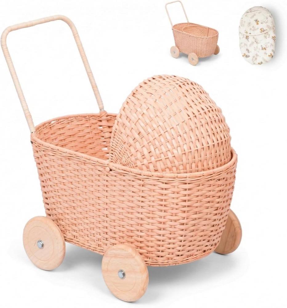 GON Rattan-Stroller 3-in-1 – Testsieger Puppenwagen Holz