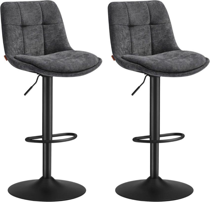 VASAGLE Barhocker 2er Set schiefergrau