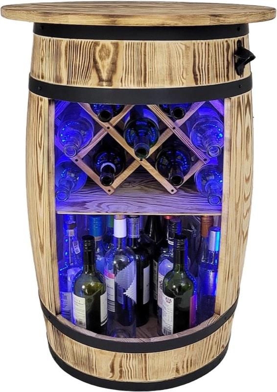 weeco Fass-Bar Deckel RGB Weinhalter 80 cm