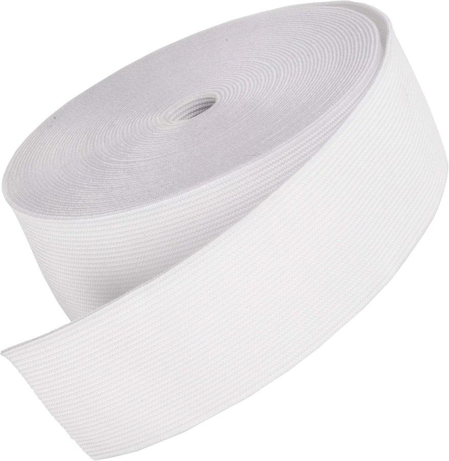 The Bead Shop Gummiband 38 mm, 6 m, weiß