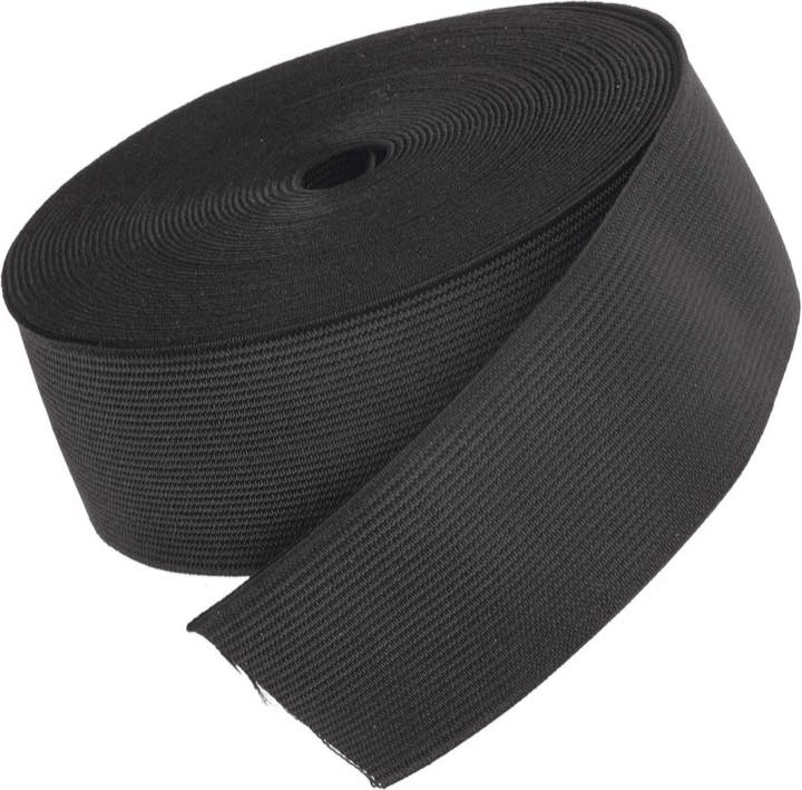 The Bead Shop Gummiband 38 mm, 6 m, schwarz