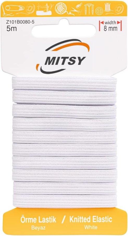 MITSY Flachgummi 8 mm, 5 m, weiß