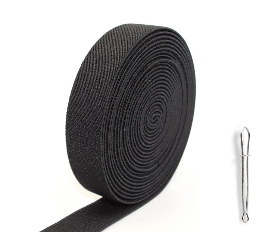 YiXuTag Gummiband 20 mm, 5 m, schwarz