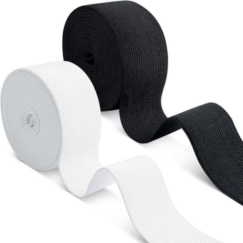 Romon Gummiband 40 mm, 10 m, schwarz und weiß