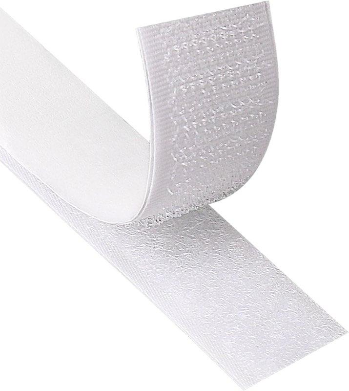Blooven Klettband selbstklebend, 20 mm × 8 m, weiß