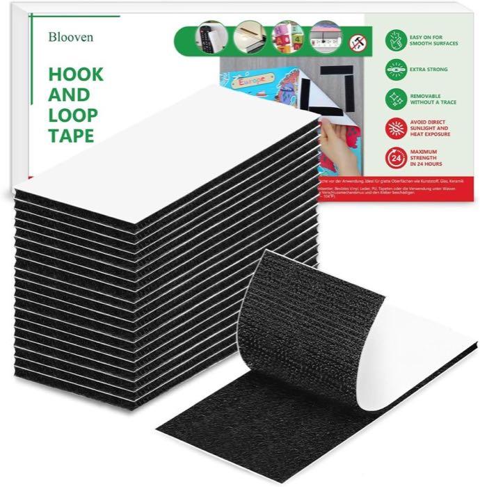 Blooven Klettband selbstklebend, 20 Pads 50 × 100 mm