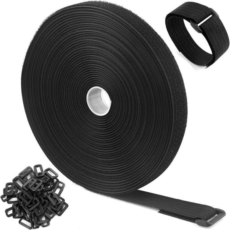 WSZJINB Klettband 20 mm x 10 m mit 50 Schnallen
