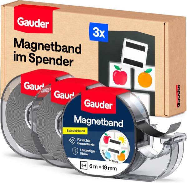 GAUDER Magnetband, 3 Spender je 6 m x 19 mm