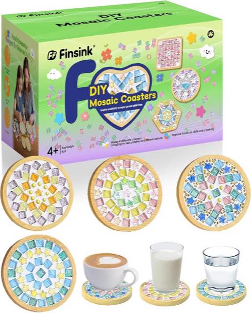 Finsink Mosaik-Untersetzer, 4 Stück