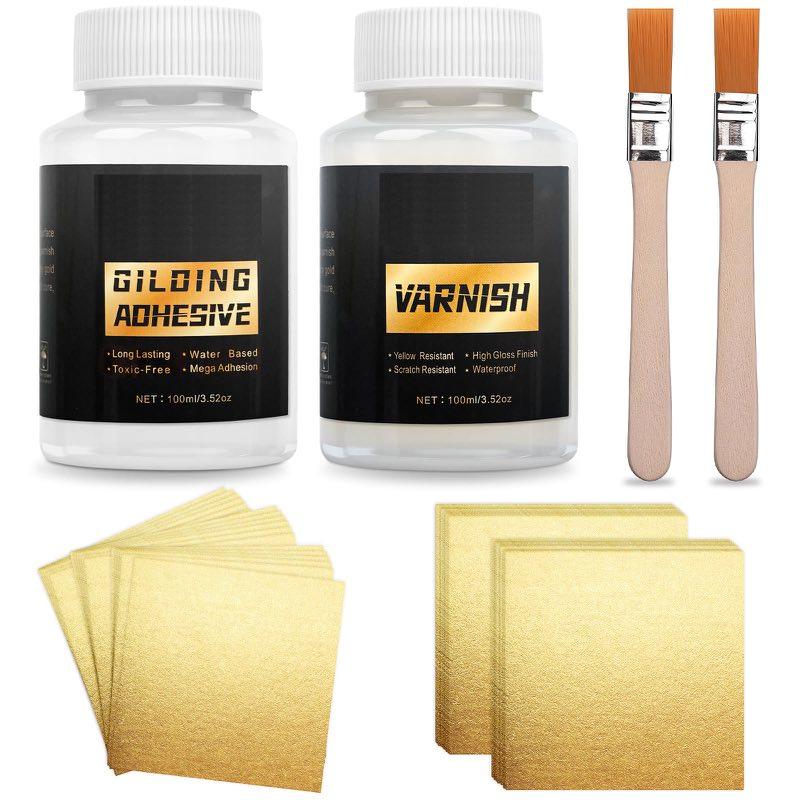 YULL Blattgold-Set, 100 Blatt K-Gold, 9 x 9 cm