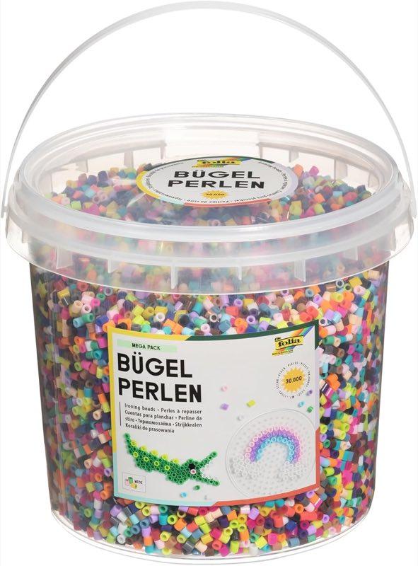 folia 73219 Bügelperlen im Eimer, 30000 Stück