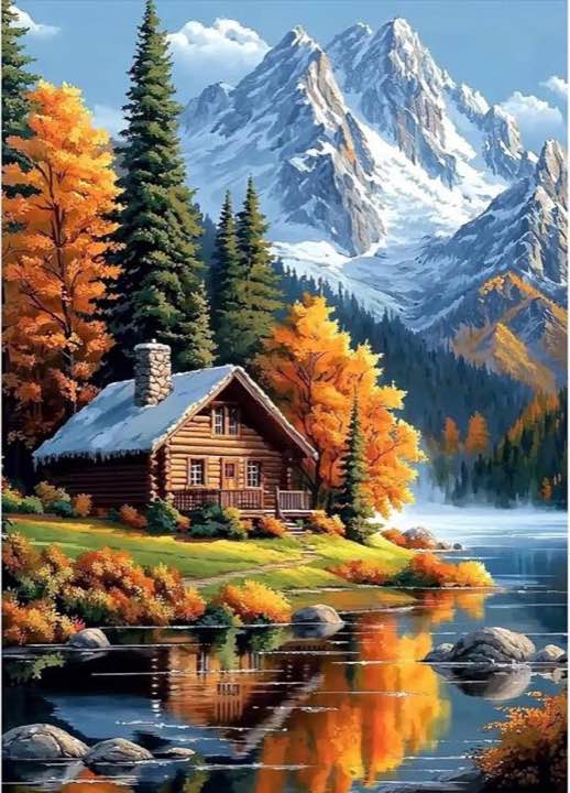 MAXBYE Diamond Painting Haus-Landschaft, 30×40 cm