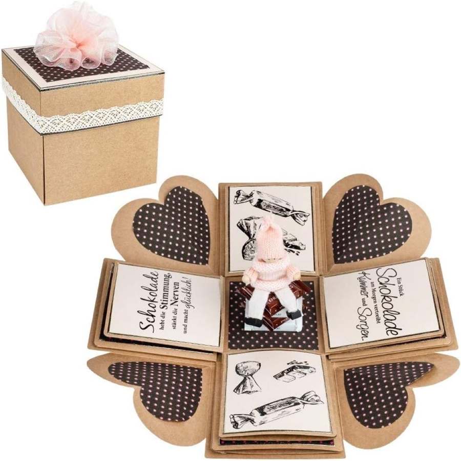 Ideen mit Herz Kraftpapier-Box, 12,5 cm