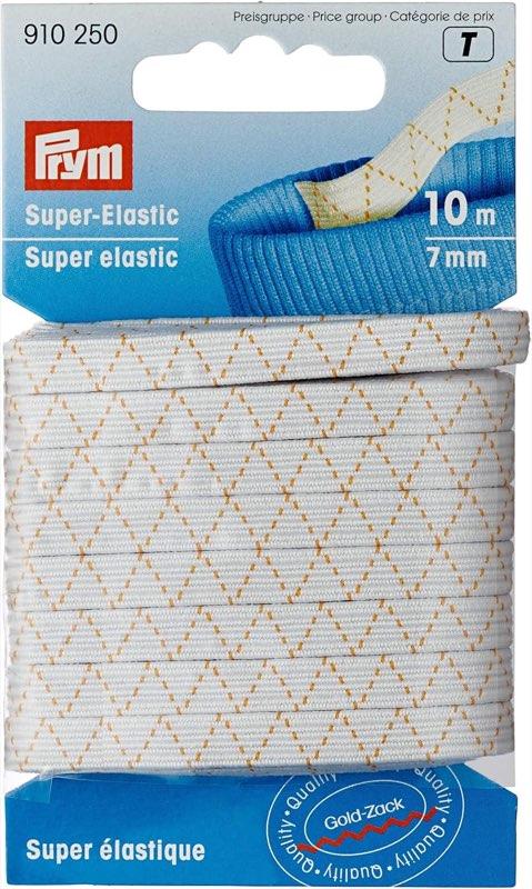 Prym 910250 Super-Elastic 7 mm weiß