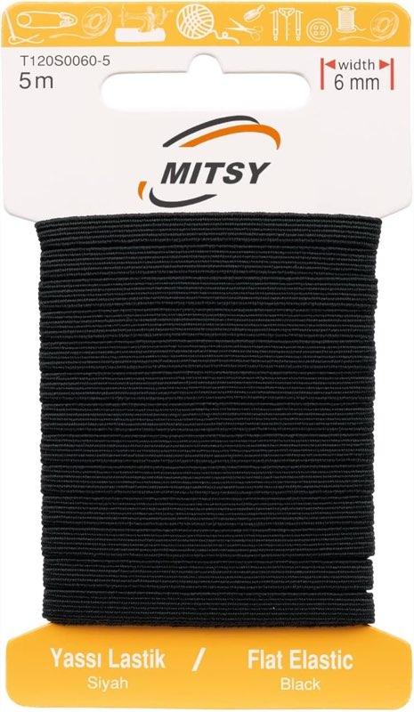 MITSY Flachgummi 6 mm x 5 m schwarz