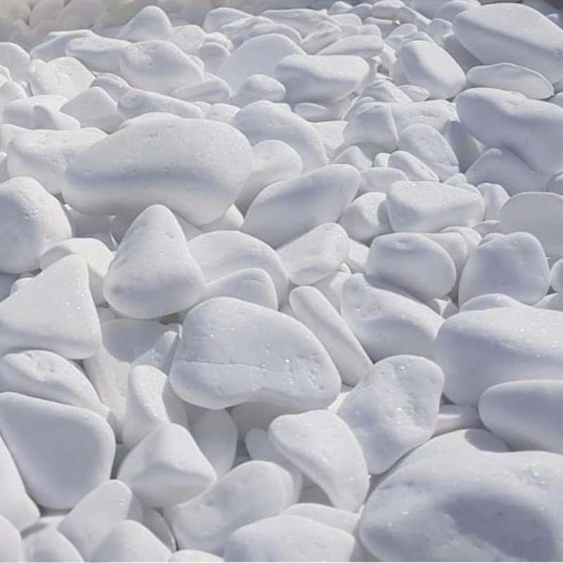 Weiße Kieselsteine 5 kg – Schneeweiße Dekosteine 2–4 cm – Thassos