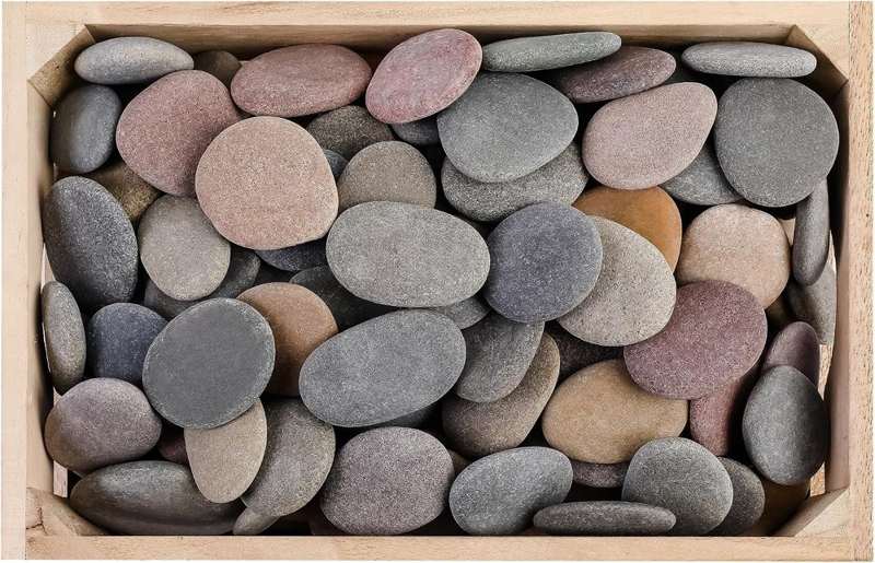 ROCART 100 Stück flache Flusskiesel zum Bemalen, 5,5-8,5 cm