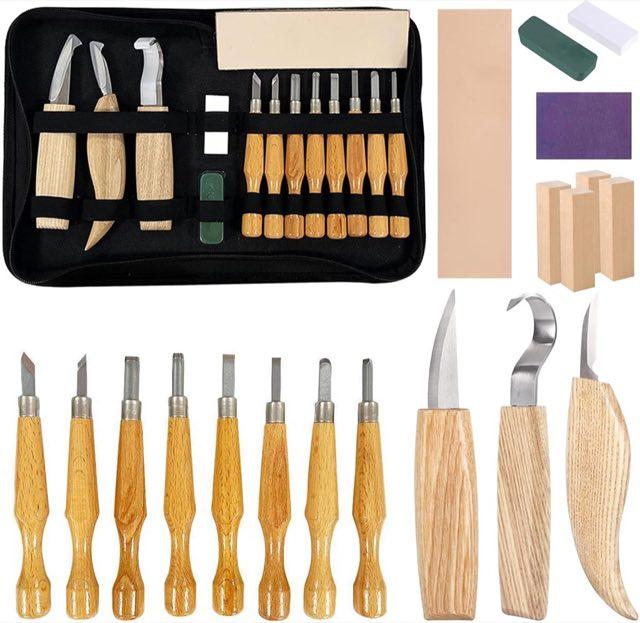 Schnitzmesser Schnitzwerkzeug Set (21-teilig)