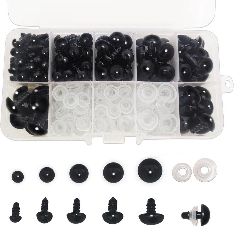 FANGZIDM FANGZIDM 132 Sicherheitsaugen schwarz 6–14 mm